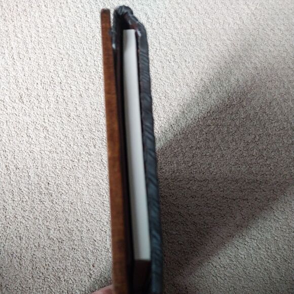 Rare 1930s Italian Leather Portfolio Book Cover Embossed Lion Emblem 8” - Picture 10 of 15